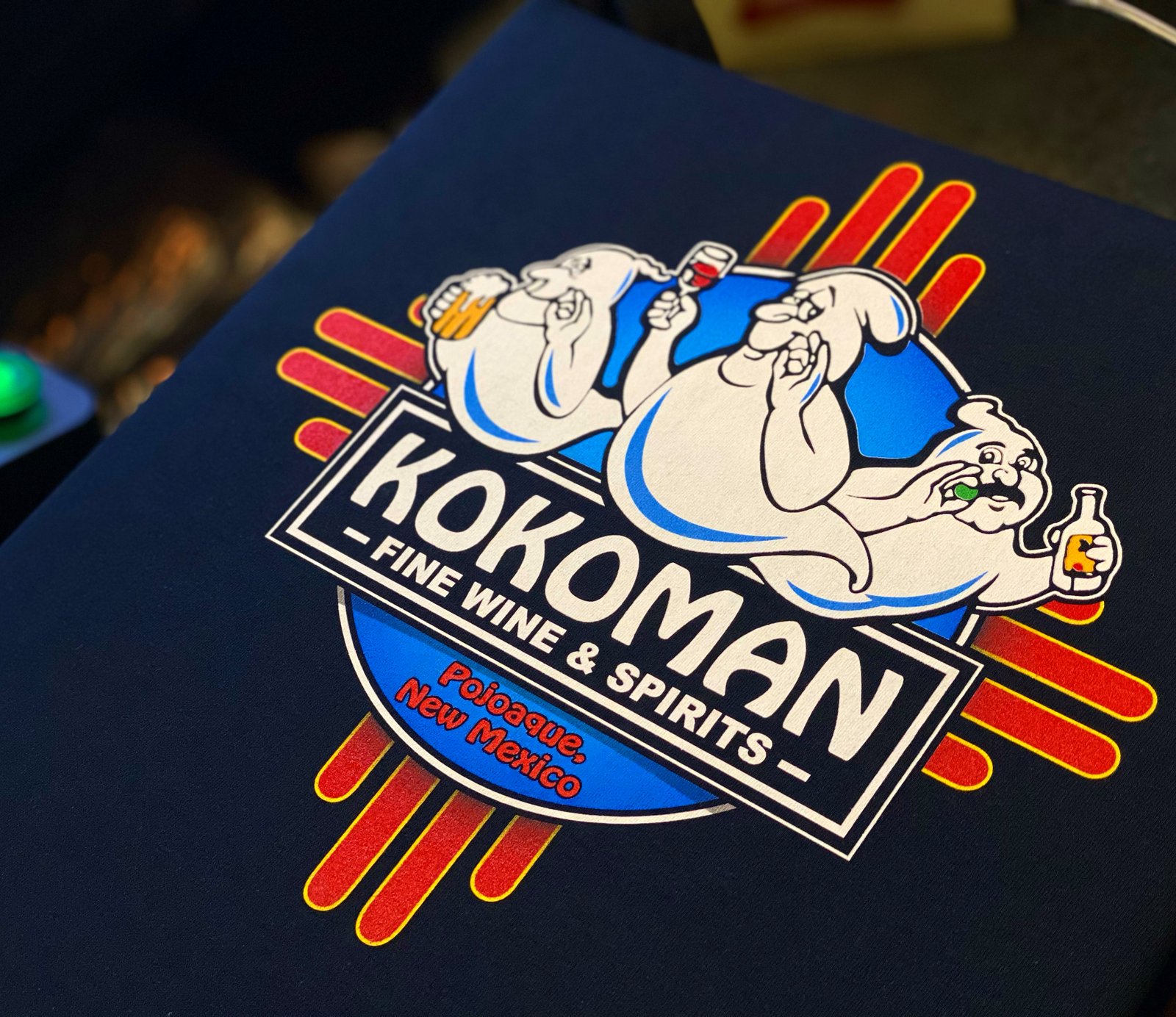 Navy tee with Kokoman custom brand print