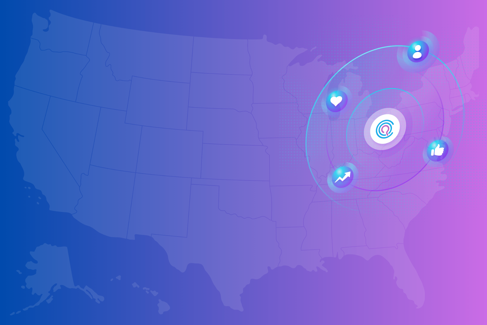 Map of US showing cirQQles business network