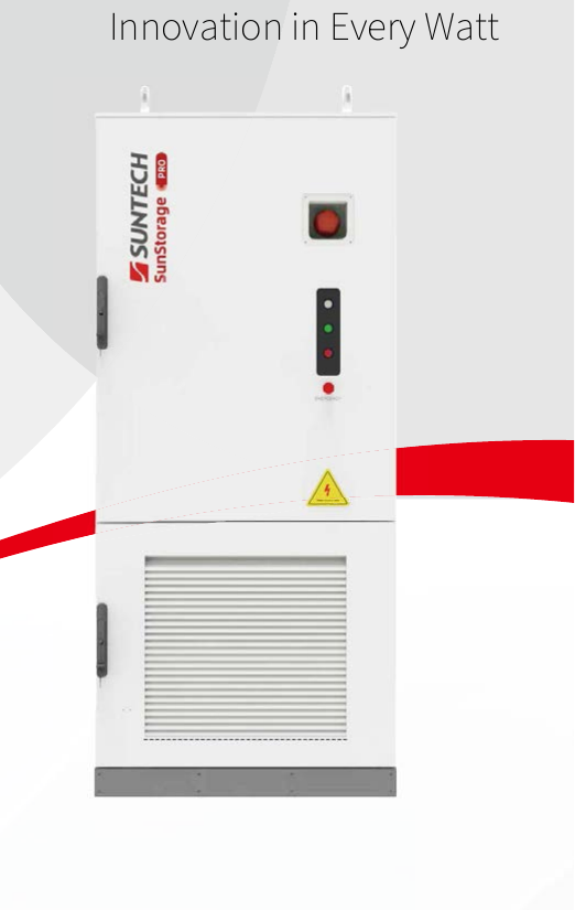 Suntech SunStorage STE-261L-125P — cabinet di accumulo bianco compatto con indicatori di stato e griglia di ventilazione