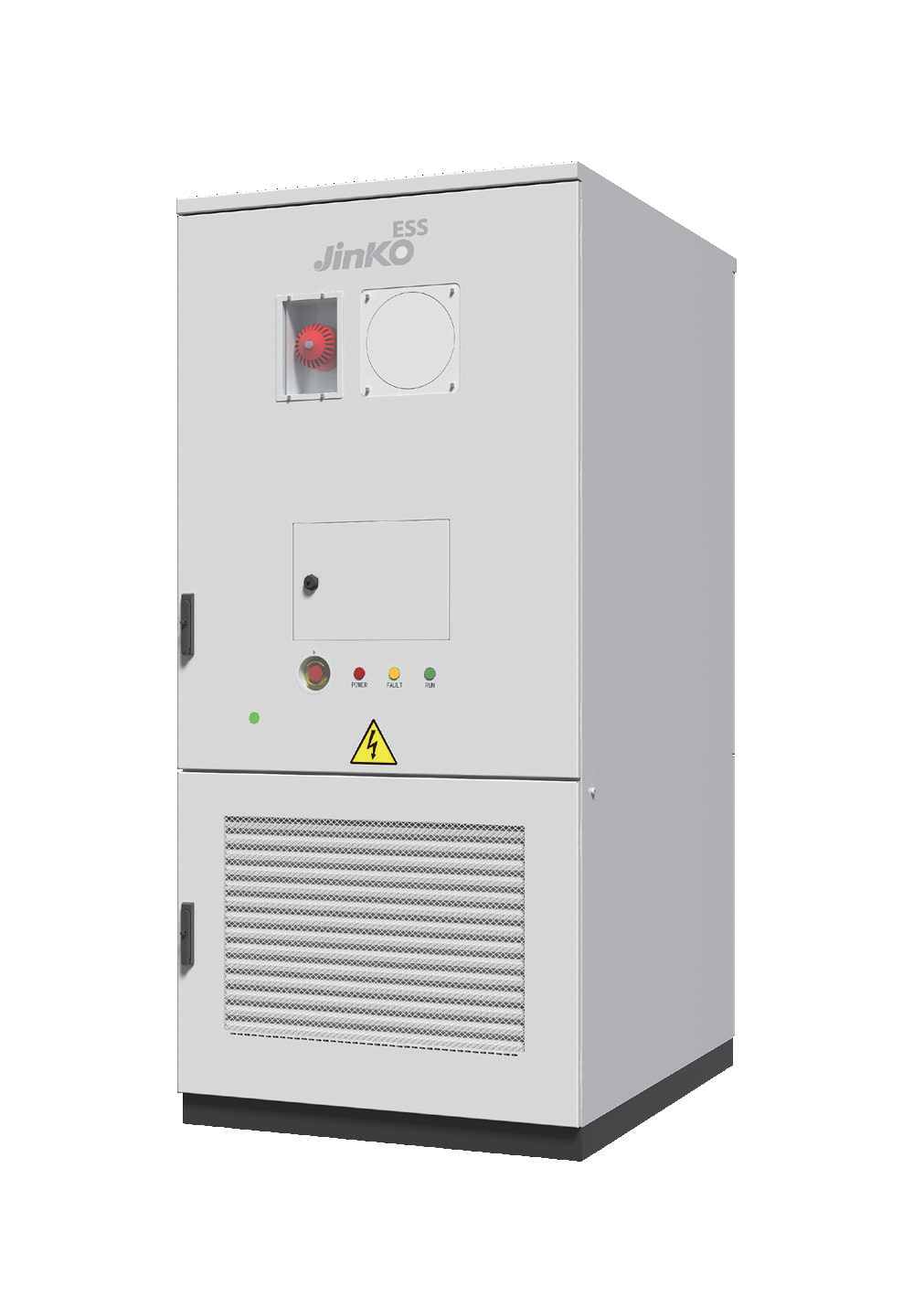 Jinko ESS SunGiga G2 - cabinet grigio compatto con griglia di ventilazione