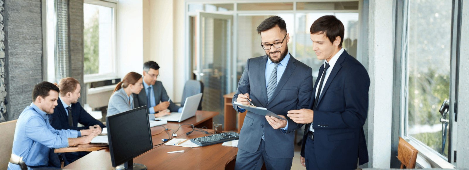 Global business advisory consultation with diverse team