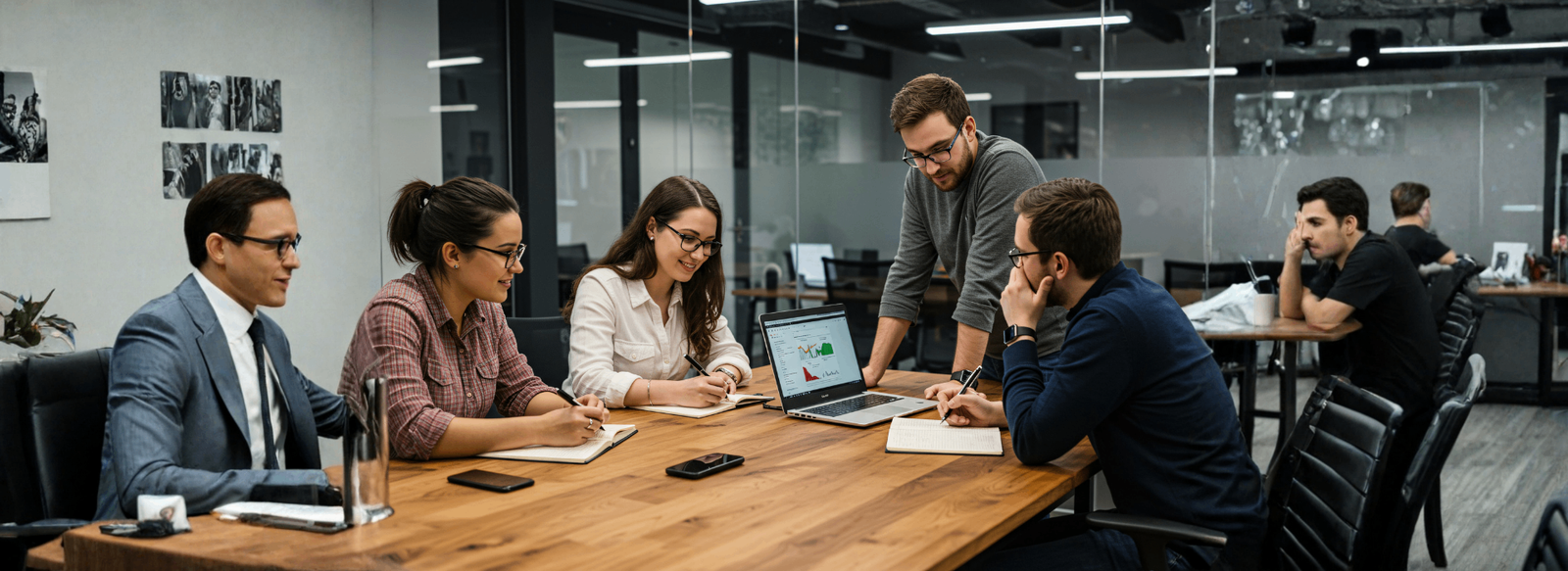 Corporate business professionals in modern office meeting