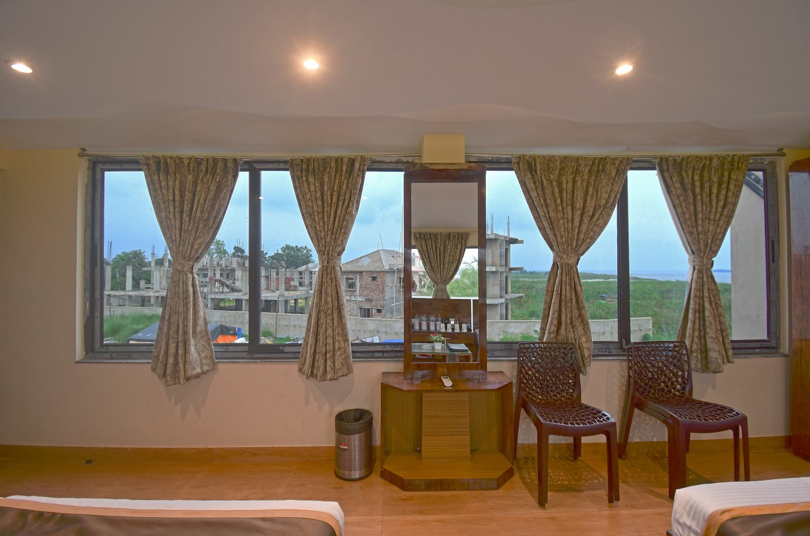 Guest Dorm common area with large windows