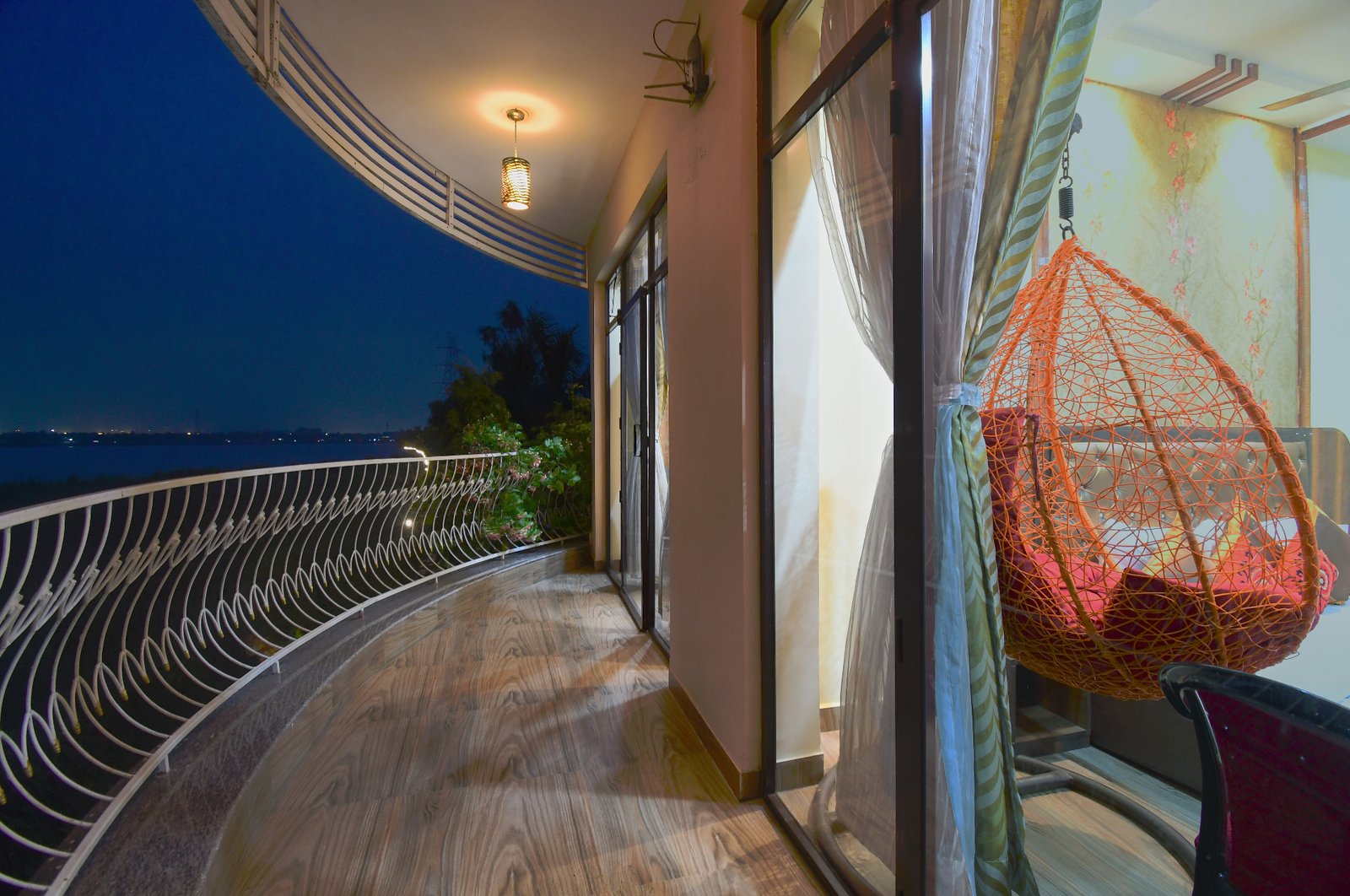 Stunning night view from the private balcony