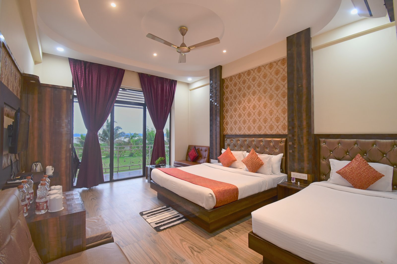 Super Deluxe room showing expansive living and sleeping areas