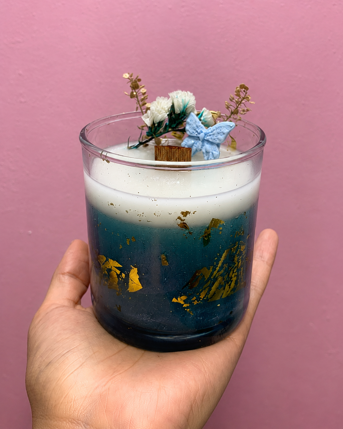 Vela floral azul