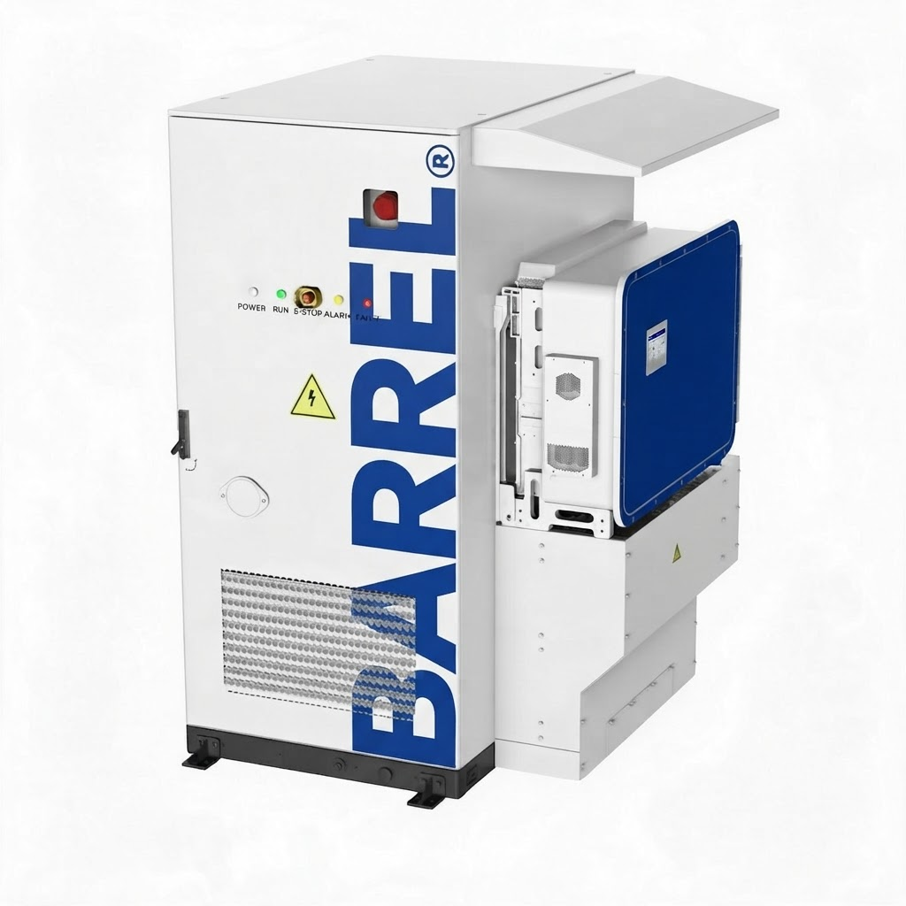 Outdoor JA Planet battery storage units providing energy for local AI computing