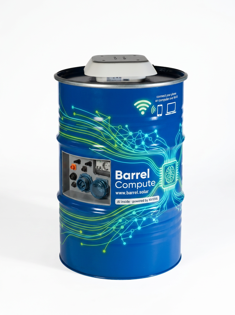 Barile Barrel Compute con connessioni locali, vista laterale