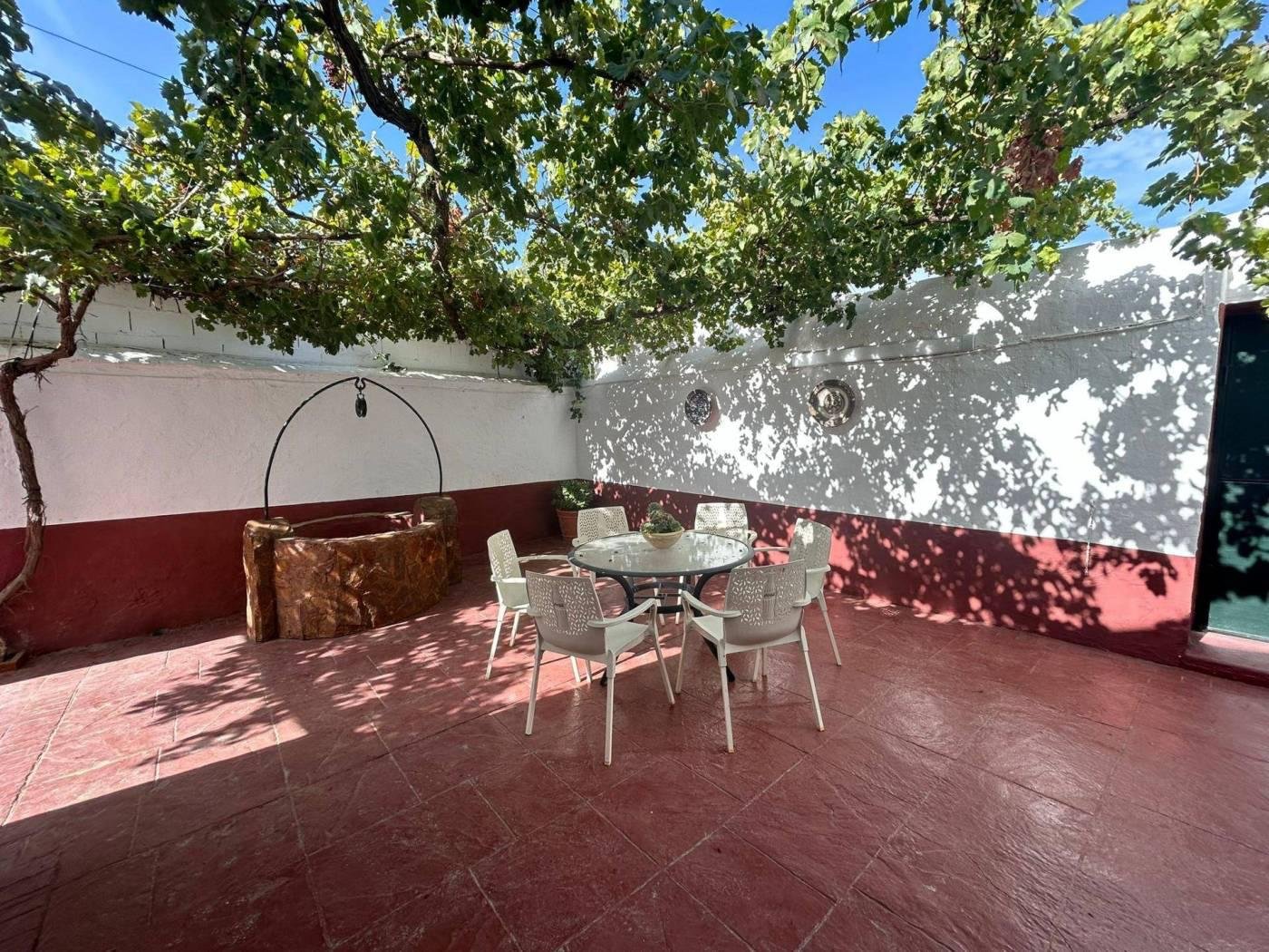 Patio with a traditional well