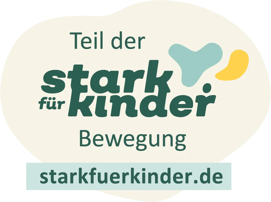 Gütesiegel: KINDERLÖWEN ist Teil der stark für kinder Bewegung – geprüft bei starkfuerkinder.de