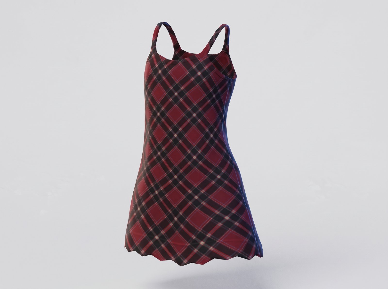 Red and black plaid mini dress