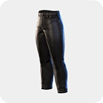 Slim black leather trousers with a high waist and a cropped ankle.