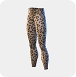 Leopard-print leggings with a high waist and a full-length tapered leg.
