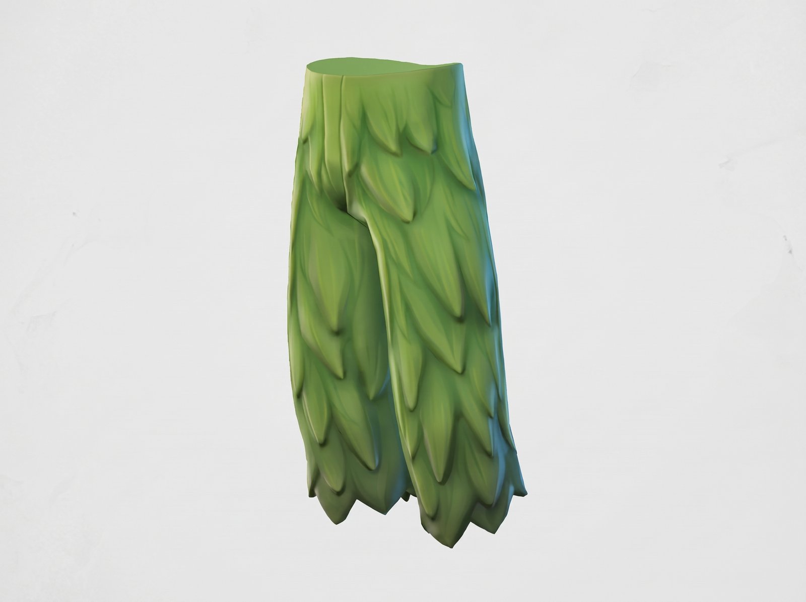 Green leaf-pattern capri pants
