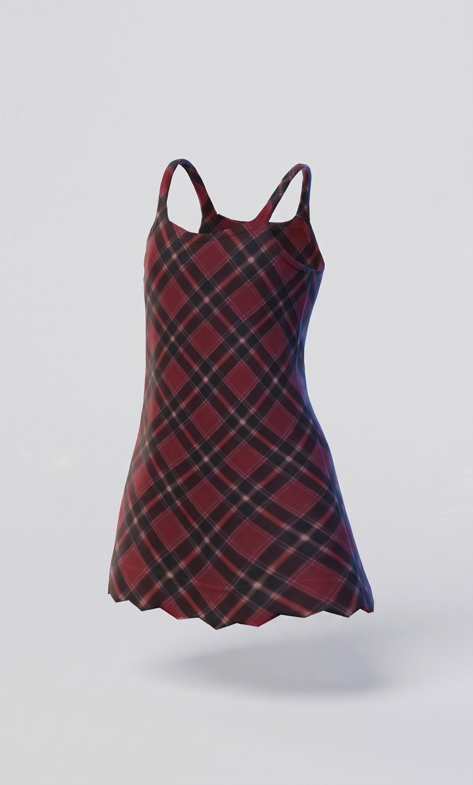 Red and black plaid mini dress