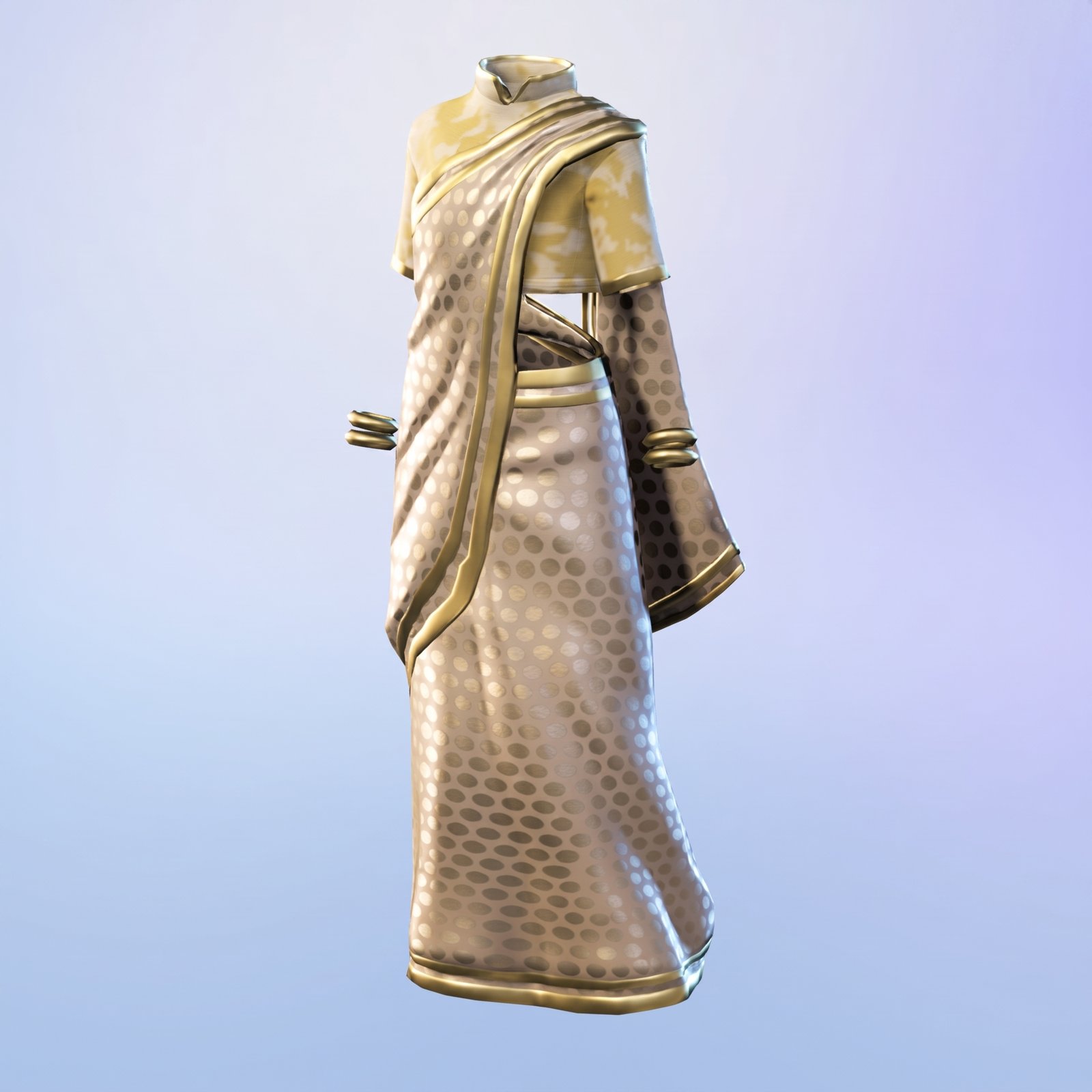 Metallic gold patterned saree