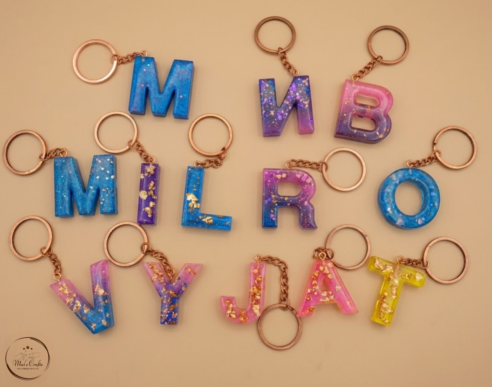 Resin Letter Keychain
