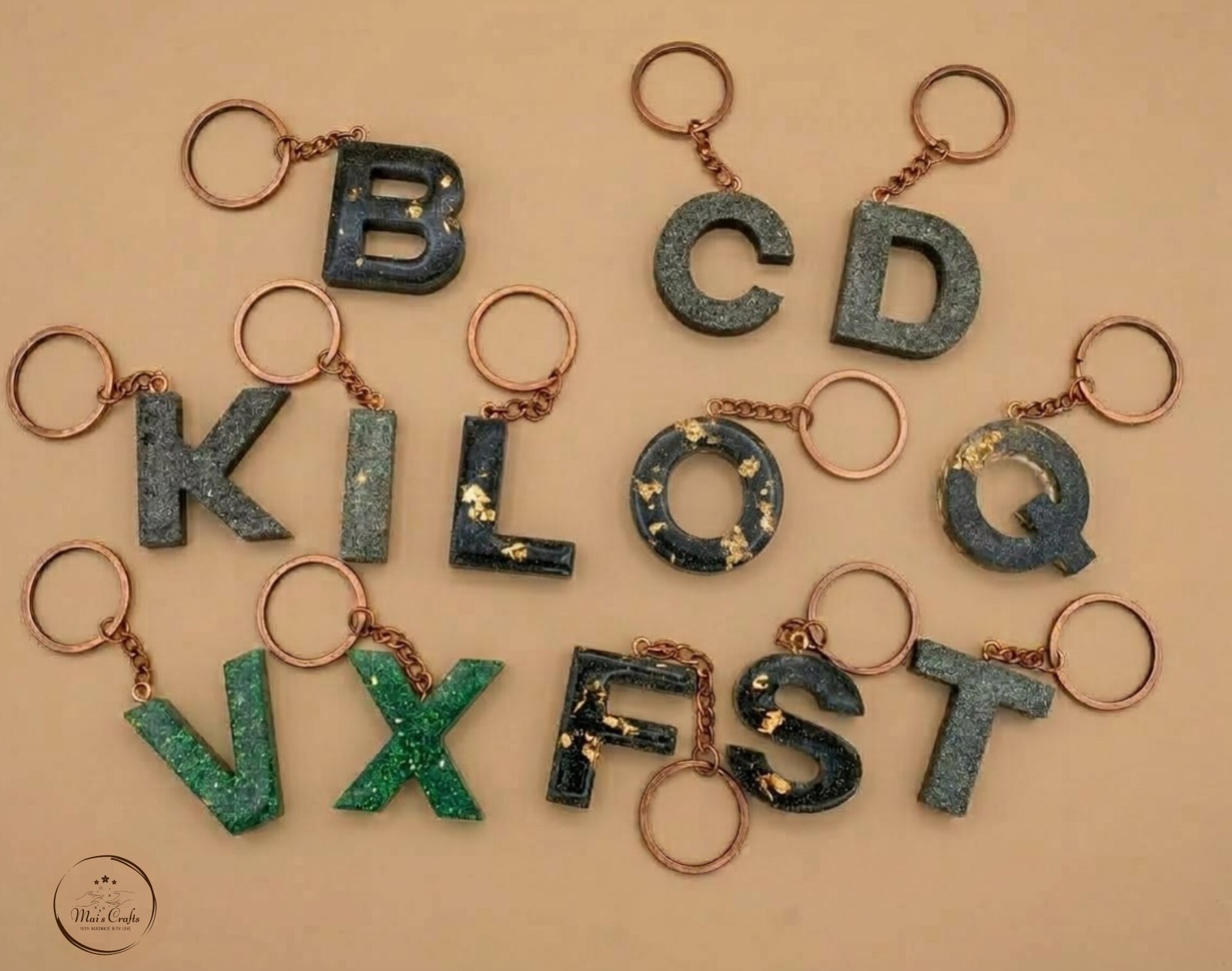 Resin Letter Keychain