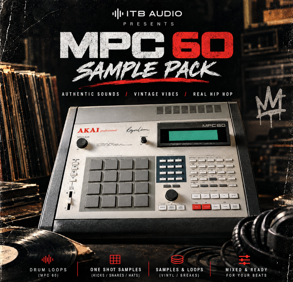 MPC 60 Sample Pack — Authentic MPC 60 Sounds · 12-bit to 24-bit WAV cover art