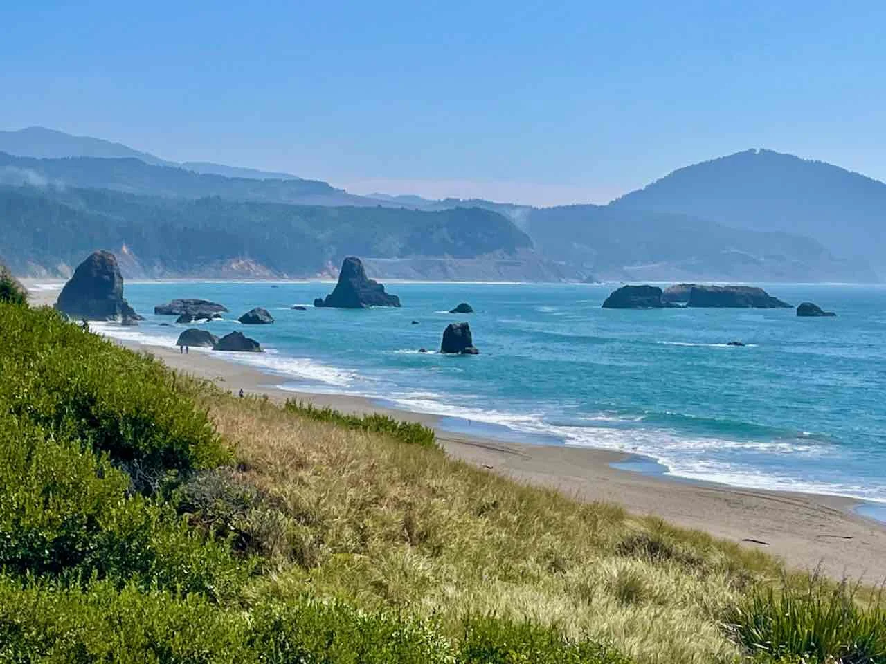 Port Orford coastline with Battle Rock