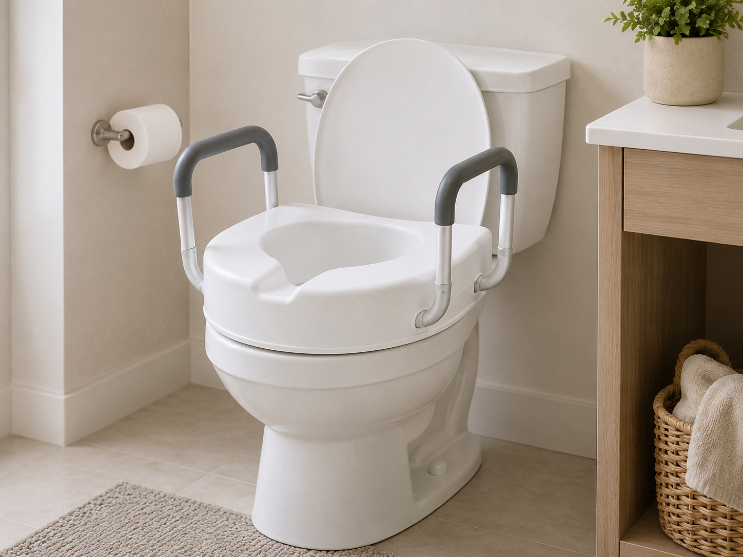 Raised toilet seats