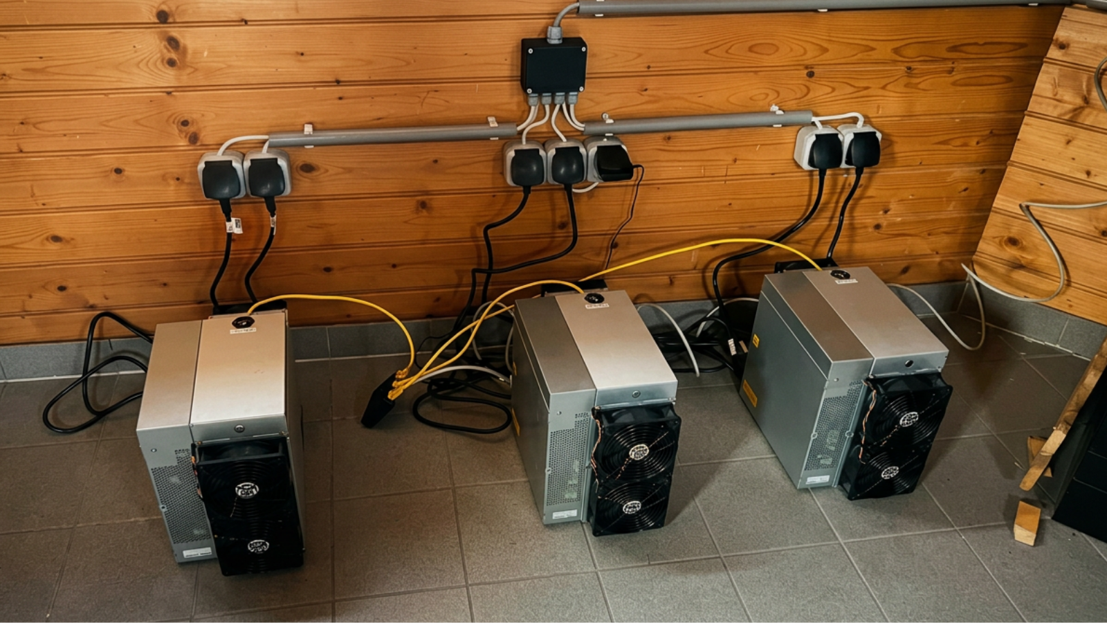 Miner und Verkabelung vor Ort