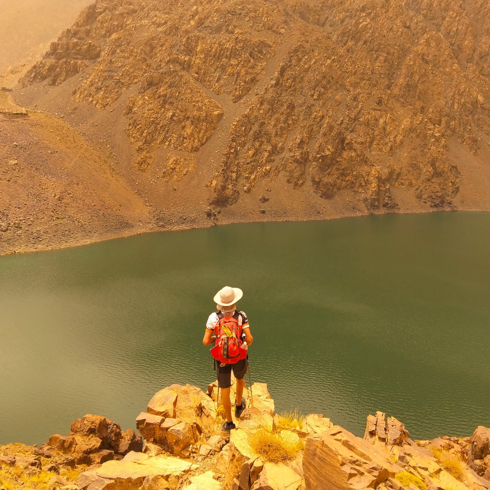 Toubkal Life Treks mountain guides with a small group in an Amazigh village in the Atlas Mountains, Morocco