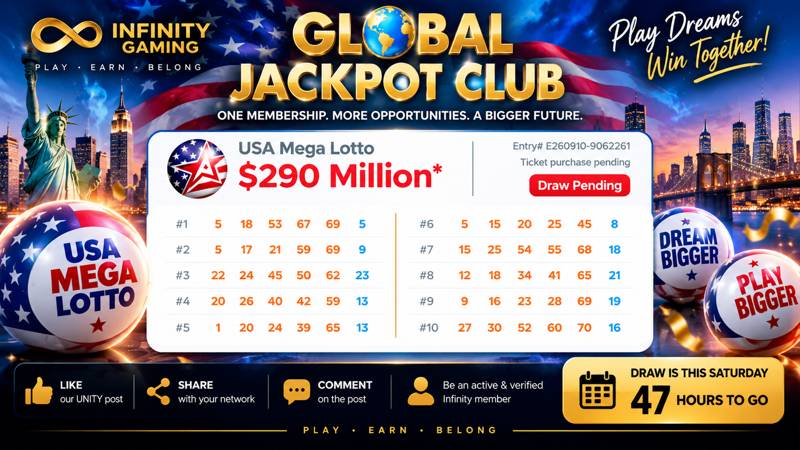 Weekly Global Jackpot Club Draw