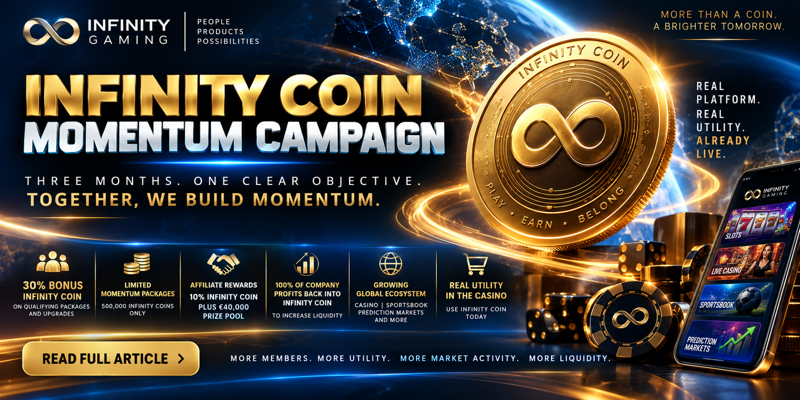 THE INFINITY COIN MOMENTUM CAMPAIGN HAS COMMENCED