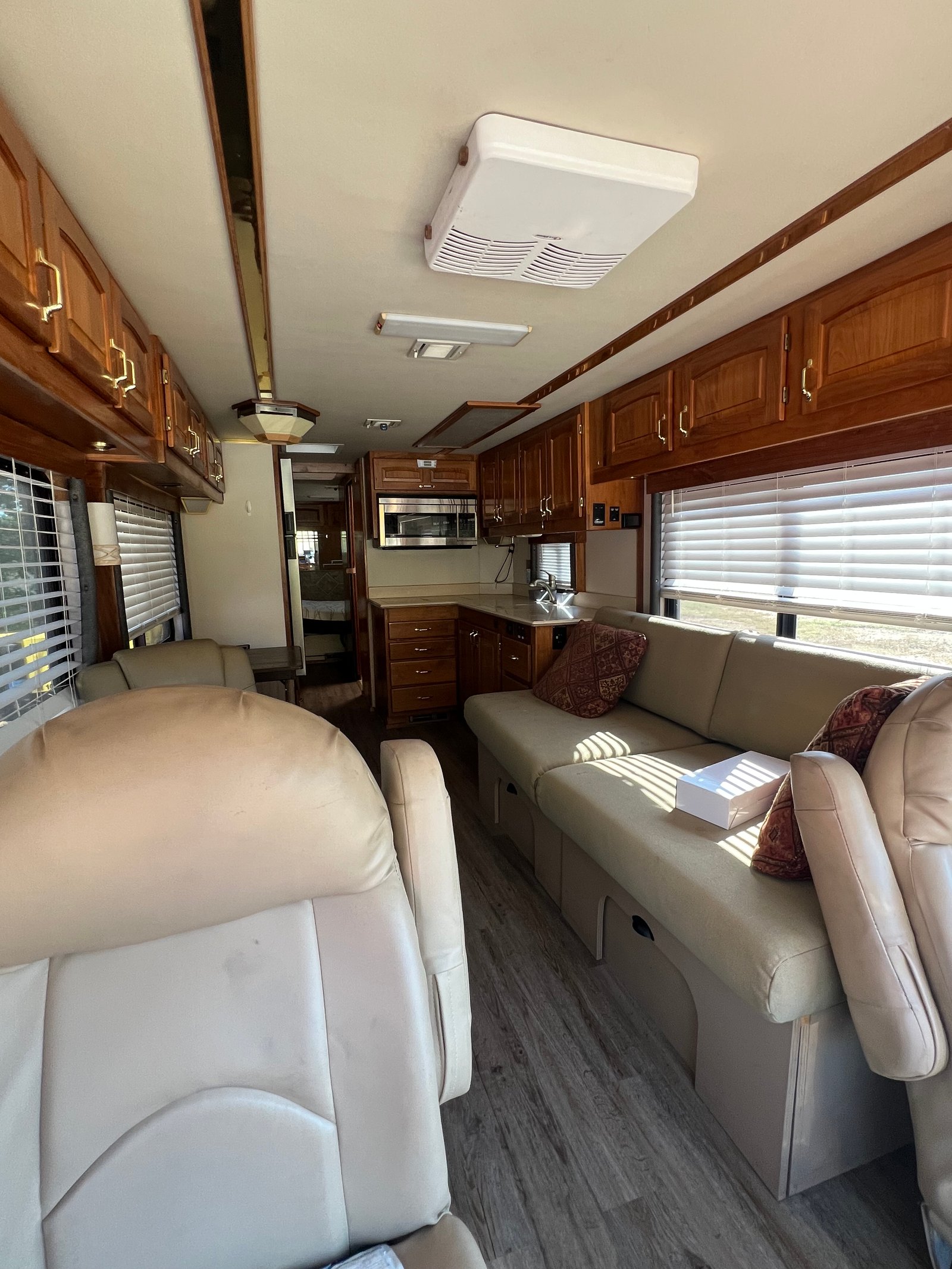 Living area of the 1997 Beaver Patriot Savannah; Maples Diesel services the diesel engine, not the interior