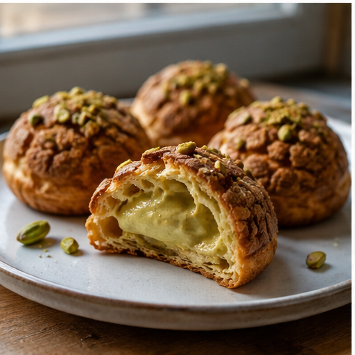 Choux au Praliné Pistache — recette au praliné artisanal