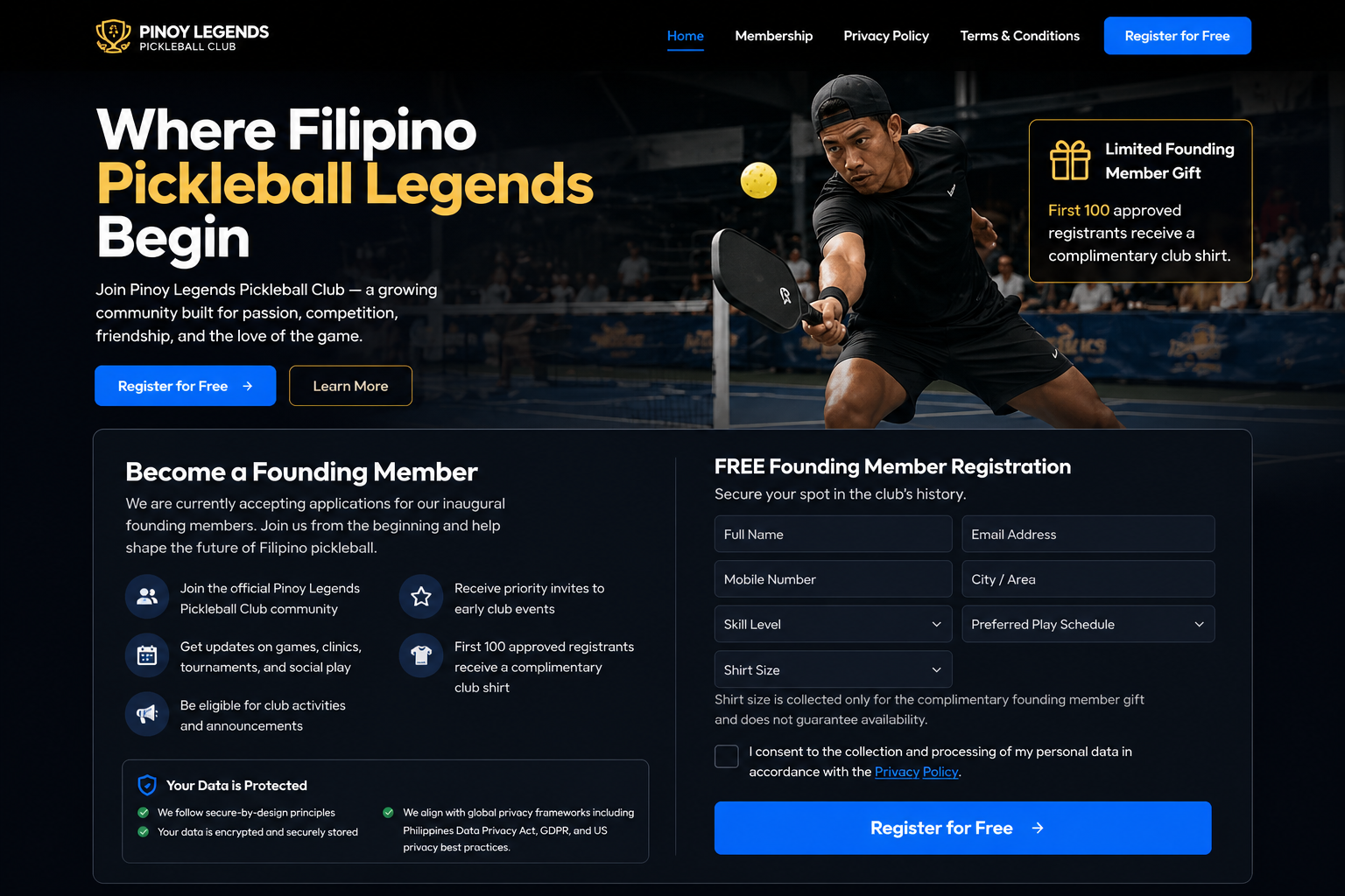 Cinematic dark pickleball court