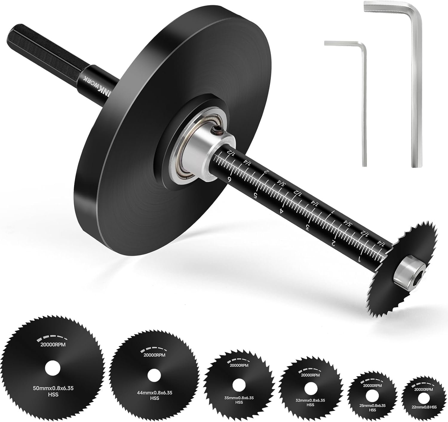 THINKWORK Inside Pipe Cutter for PVC Pipe, Cutter Tool Set with Scale - Adjustable Depth Gauge, 6PCS Saw Blades & 4" Black Hex Shank, Internal PVC ABS Pipe Cutter Set — Plumbing product photo