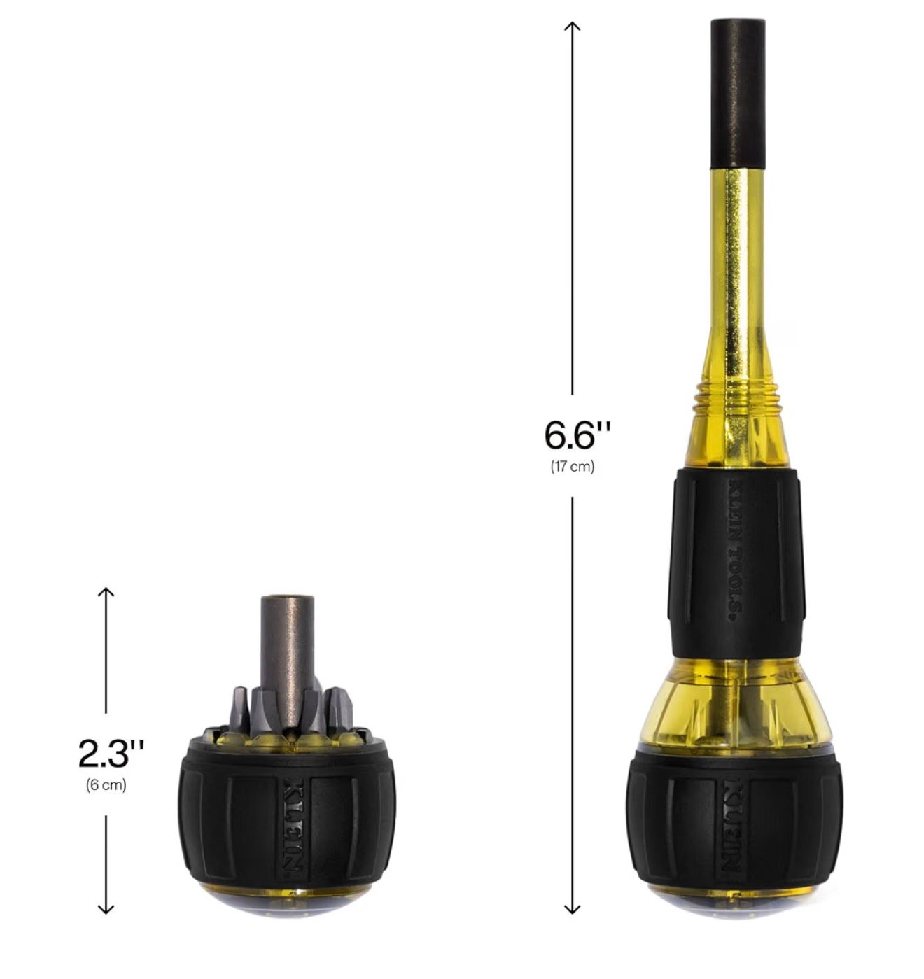 Klein Tools 32961A 8-in-1 Tru-Grip Screwdriver with Stubby, Multi-Bit Ratcheting Screwdriver with 7 Bits and 1 Nut Driver — additional product view