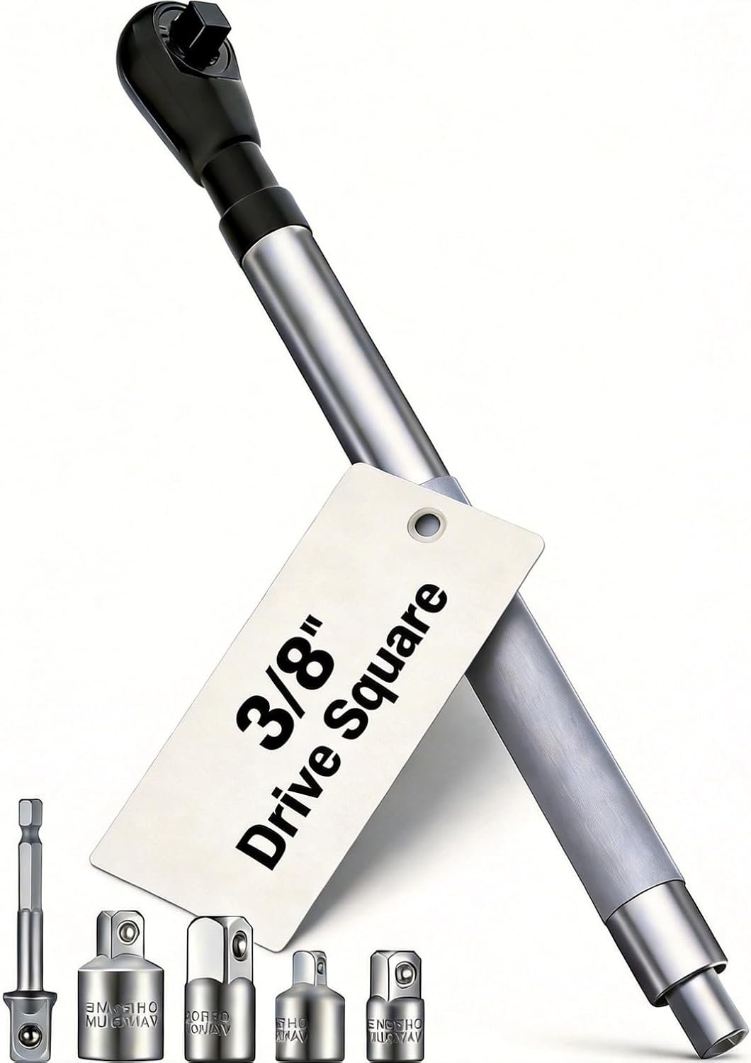 3/8" Offset Extension Wrench, Impact Ratchet Extender for Electric Drill, with 1/2", 1/4" Adapters for Tight Spaces — Ratchets & Wrenches product photo
