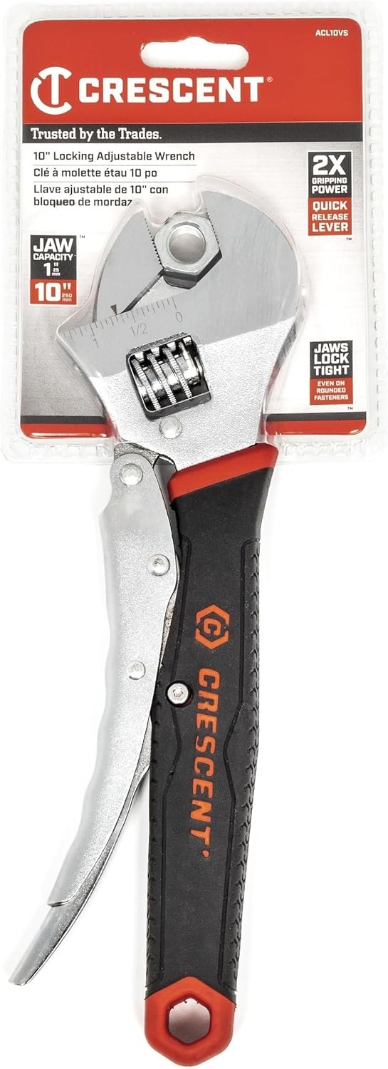 Crescent 10" Locking Adjustable Dual Material Wrench - ACL10VS — Ratchets & Wrenches product photo