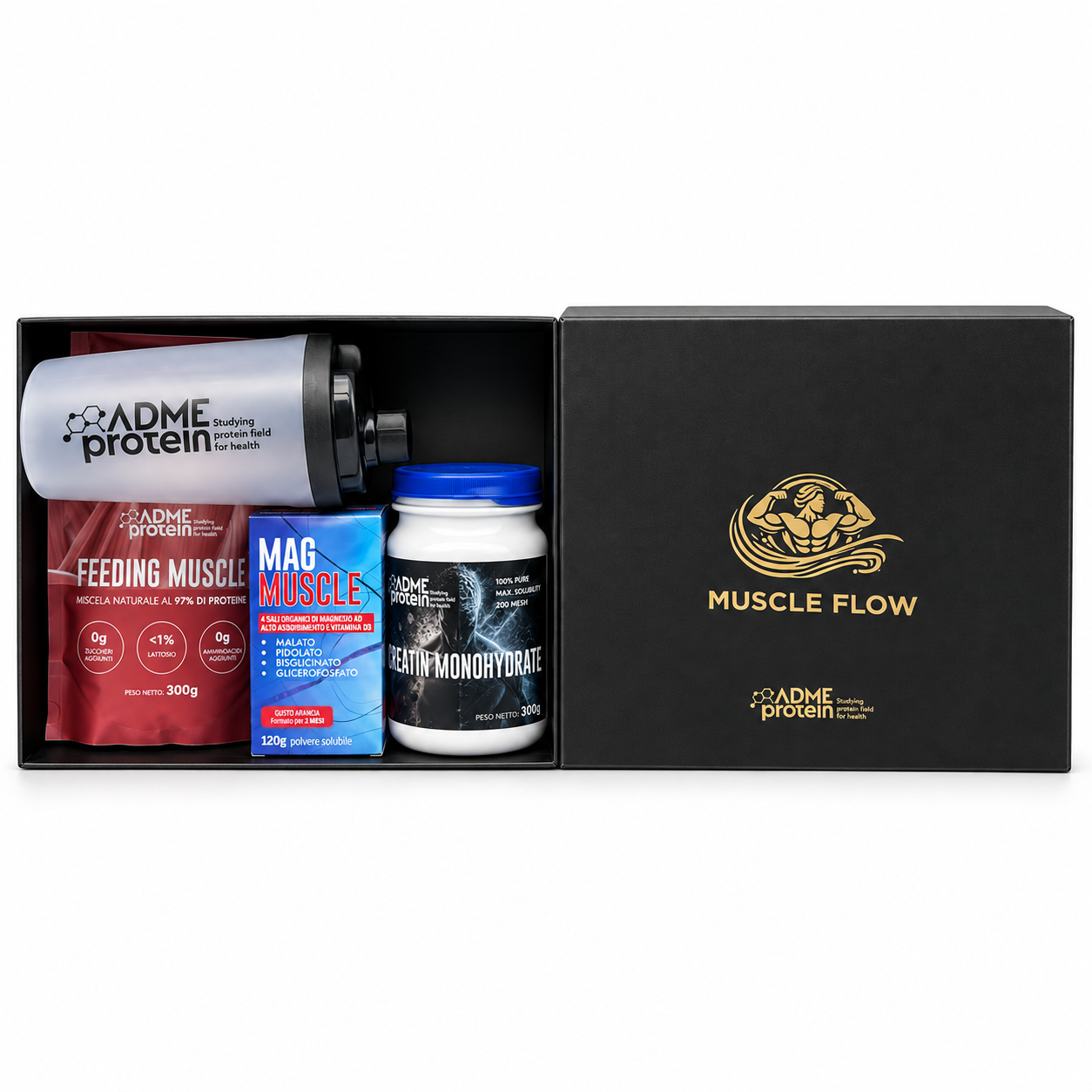 Cofanetto MUSCLE FLOW completo con FEEDING MUSCLE, MAG MUSCLE e CREAMIND