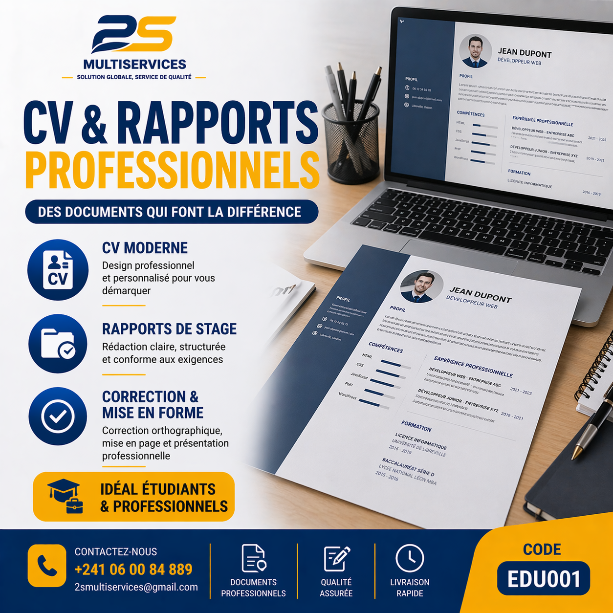 Illustration pour CV & Rapports Professionnels