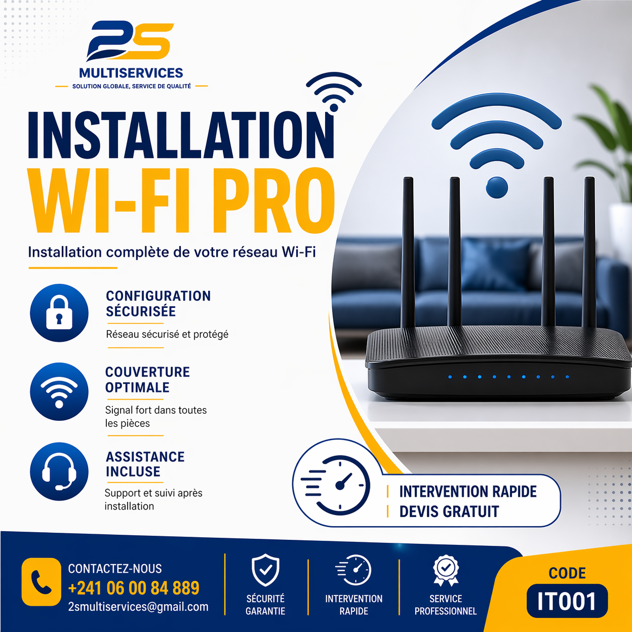 Illustration pour Installation Wi-Fi Pro