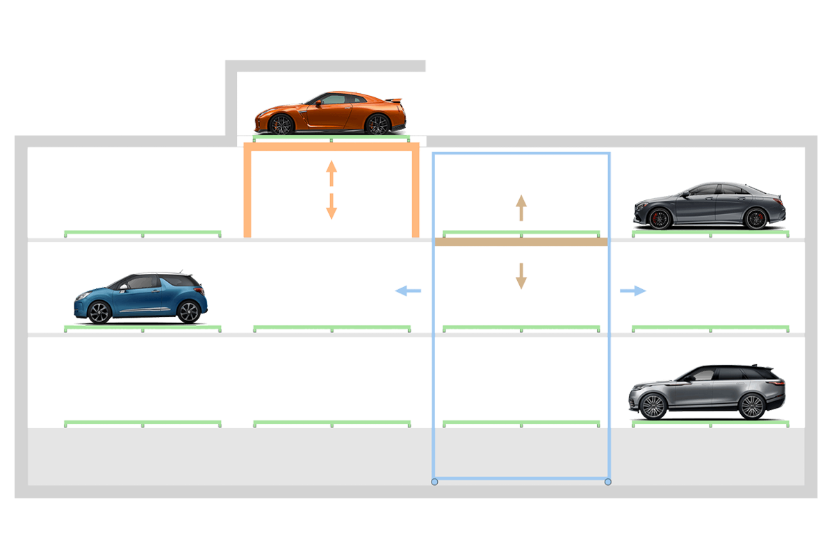 Traslo Park P technische Draufsicht in Farbe