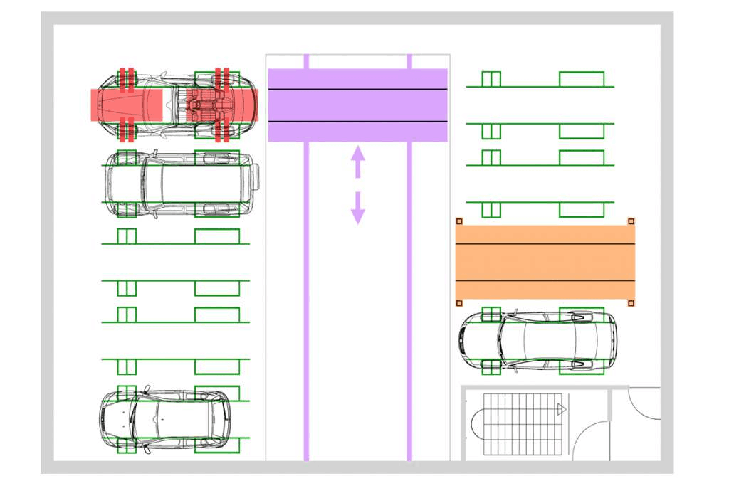 Esquema técnico desde arriba Shuttle Park T