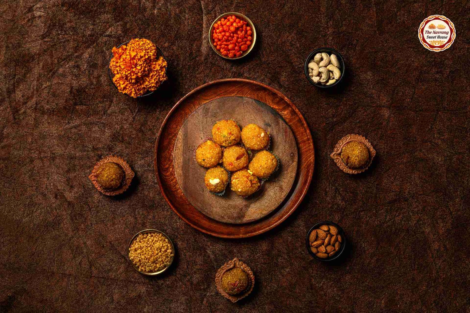 Desi Ghee Motichoor with Dry Fruits — fresh Indian sweet from The Navrang Sweet House, Kanpur