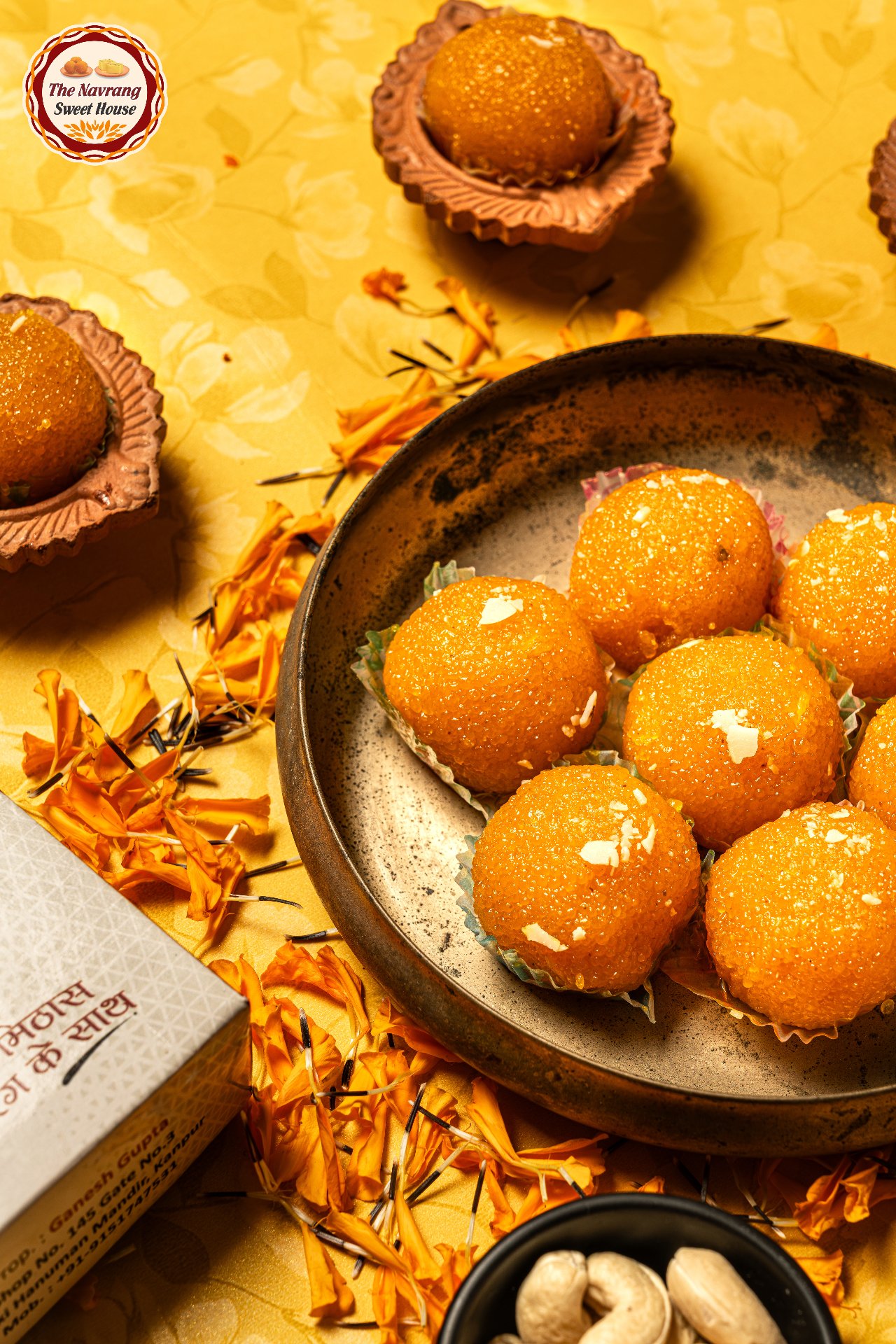 Boondi Laddu — fresh Indian sweet from The Navrang Sweet House, Kanpur