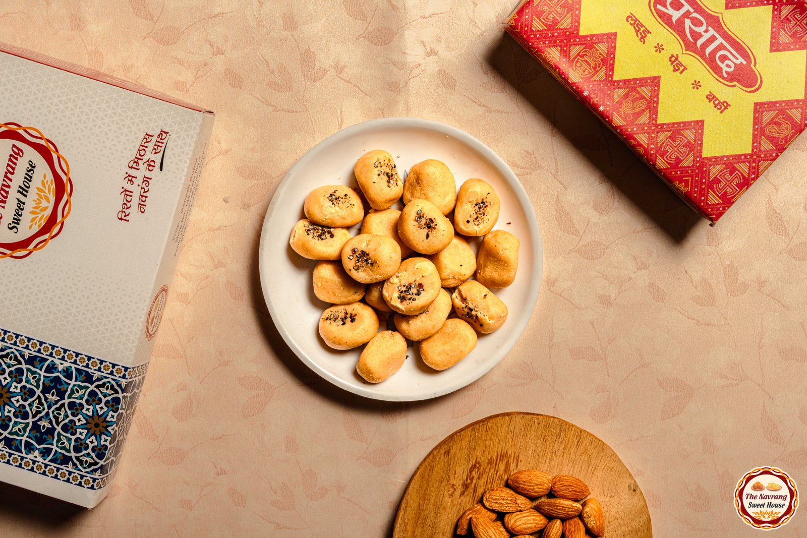 Elaichi Peda — fresh Indian sweet from The Navrang Sweet House, Kanpur