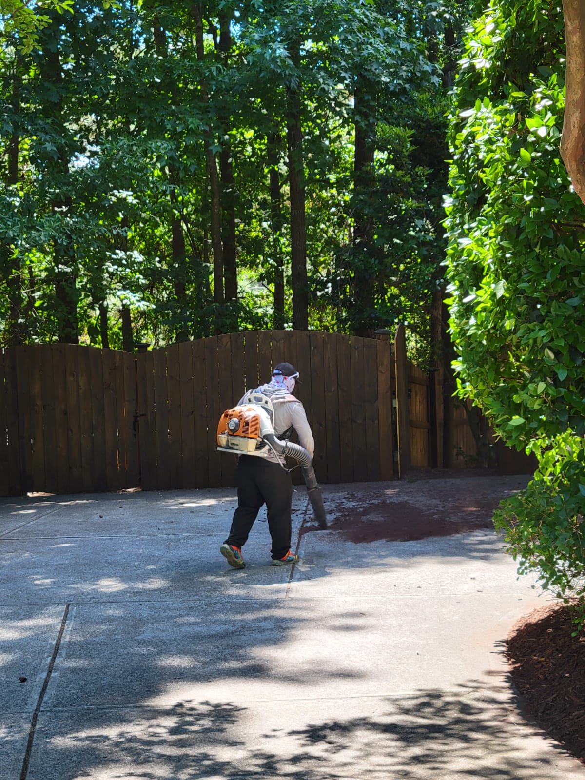 Leaf blowing and debris removal