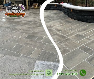 Modern herringbone patio, professional finish