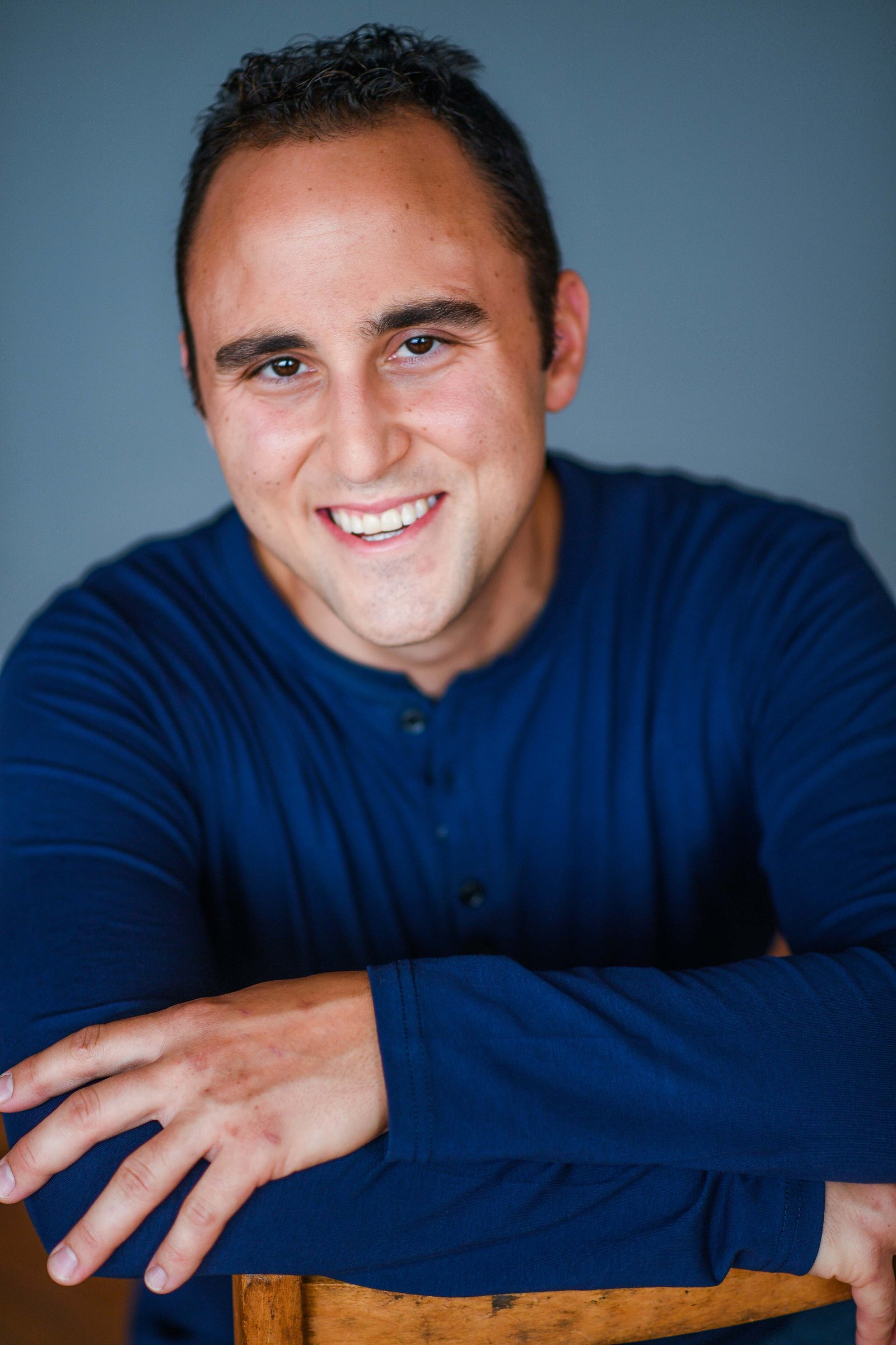 Adam Joseph Turner outdoor portrait in a brown leather jacket