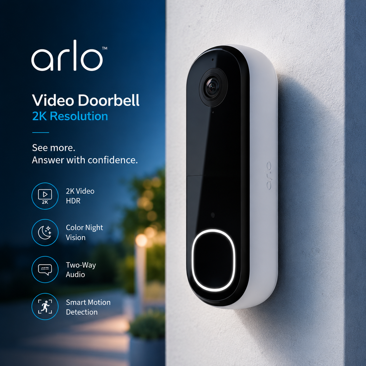 Arlo Video Doorbell 2K, 2nd Gen