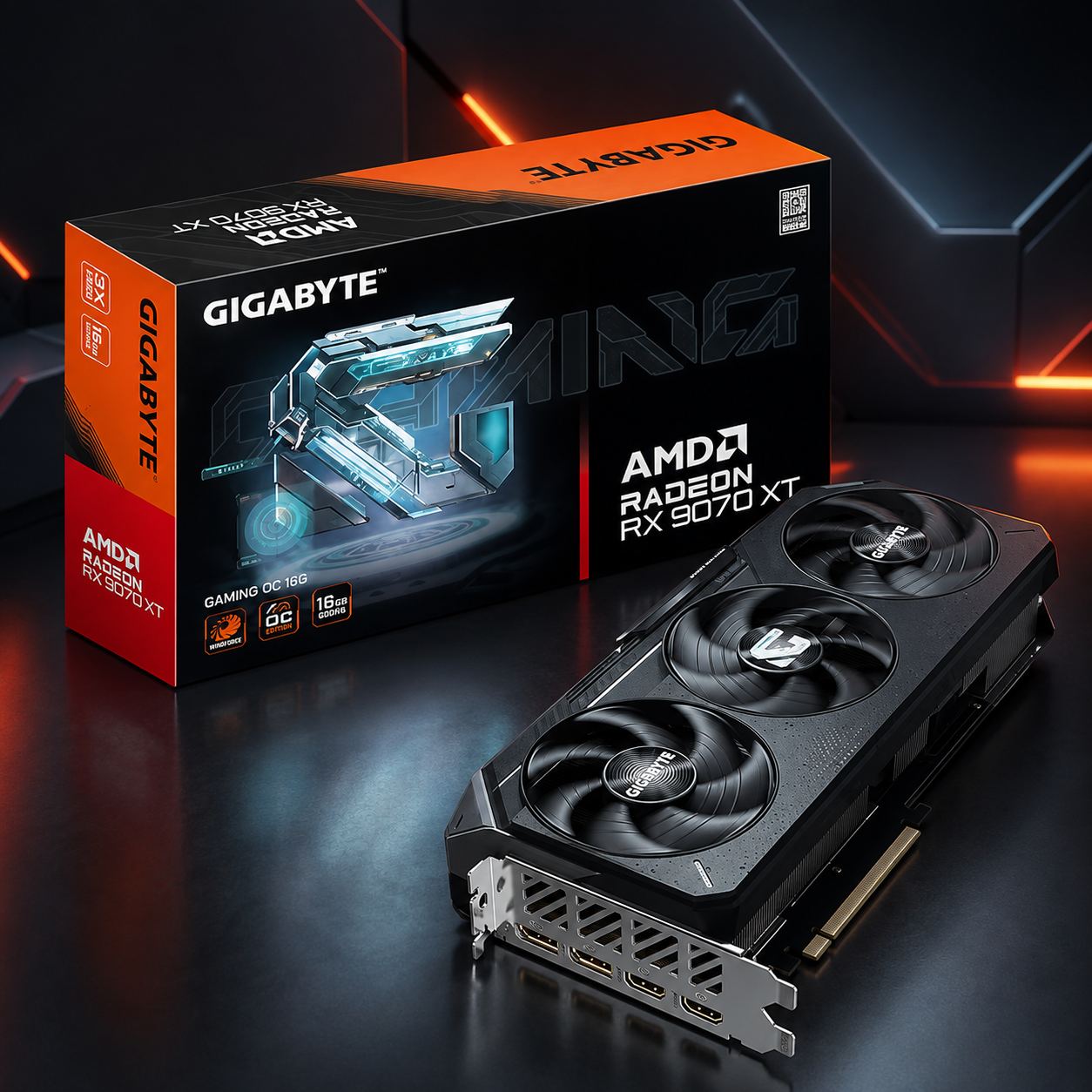 Gigabyte AMD Radeon RX 9070 XT Gaming OC 16G — WINDFORCE Triple Fan