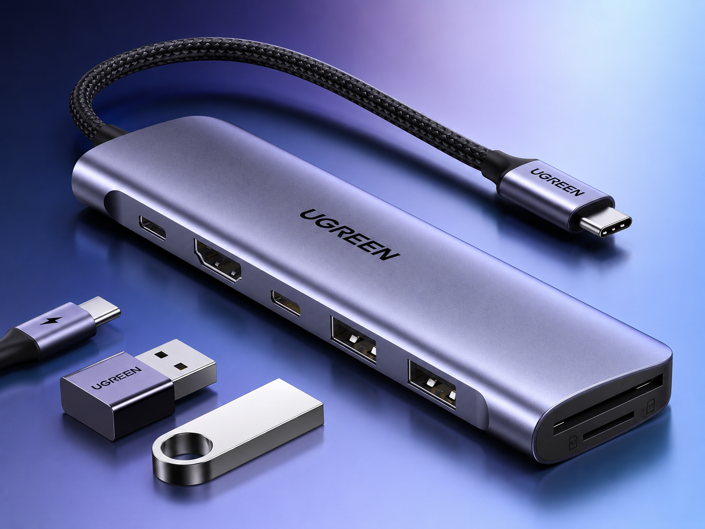 UGREEN 6-in-1 USB-C Hub with 4K HDMI & Card Reader